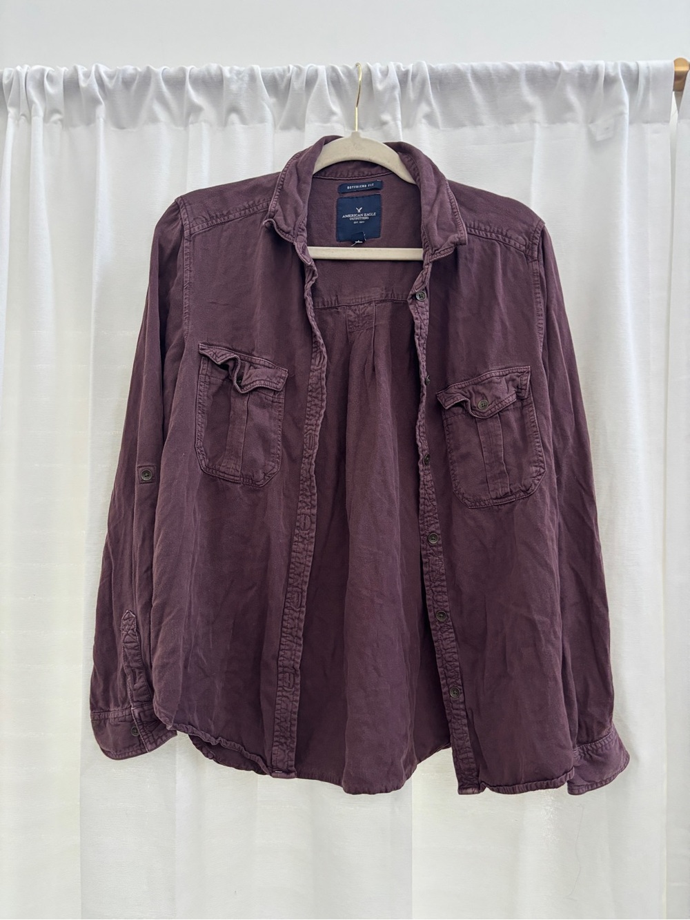 American Eagle Outfitters Plum Boyfriend Shirt Jacket